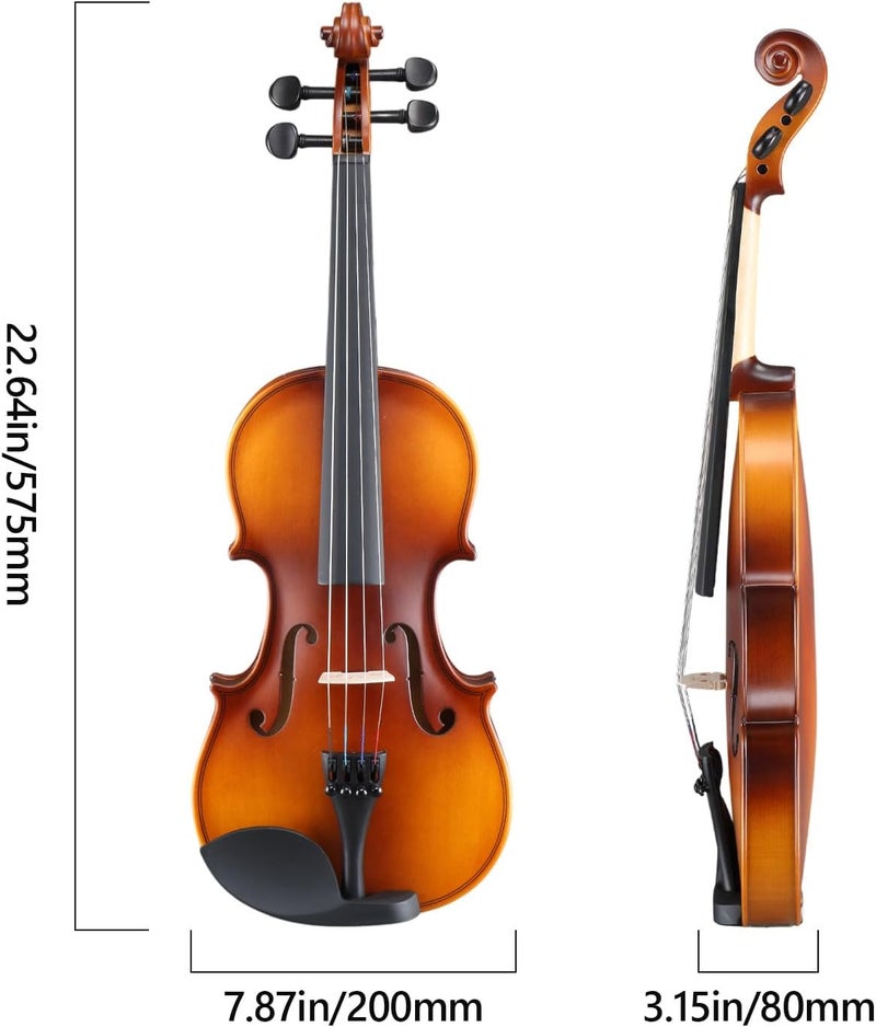 GLARRY GV104 All-In-One Violin/Fiddle Kit - Comes with Hard Case, Bow, Rosin & Step-by-Step Instruction Manual for Beginners & Students (3/4) - Image 5